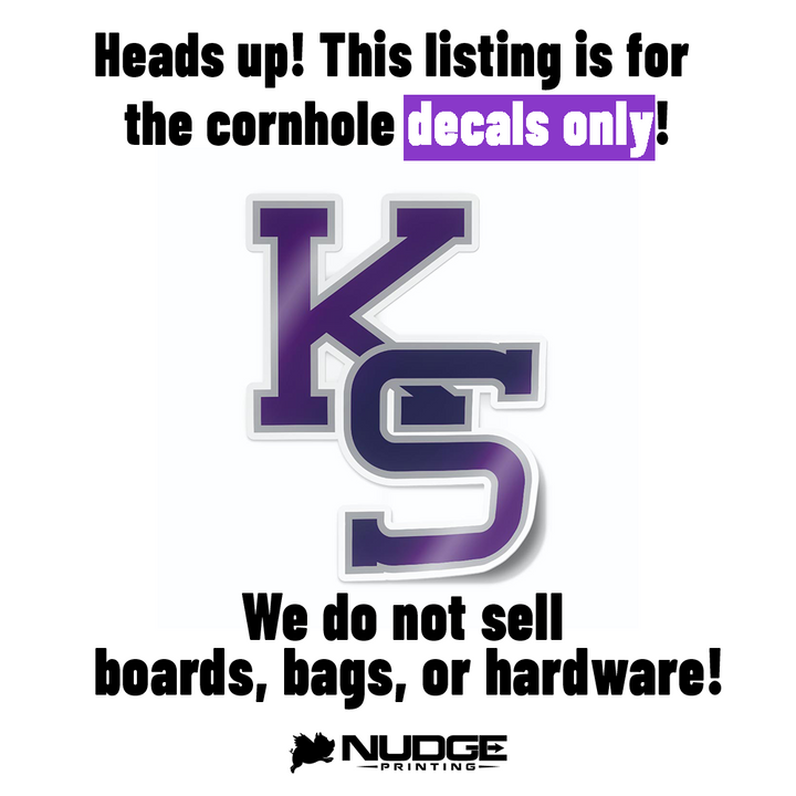 Kansas State University Wildcats Interlocking KS Logo Cornhole Decal