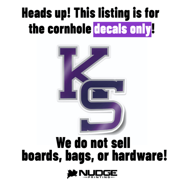 Kansas State KS Cornhole Decal Disclaimer