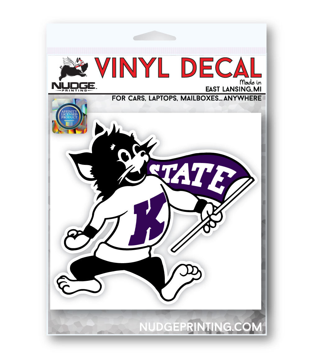 K-State Willie the Wildcat Decal from Nudge Printing in packaging
