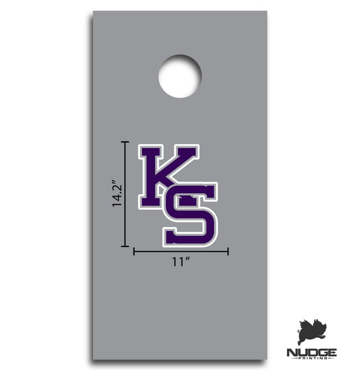 Dimensions of Kansas State KS Cornhole Decal