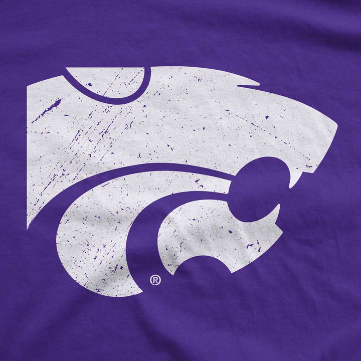 Kansas State University Wildcats Primary Powercat Logo 100% Cotton T-shirt (Purple)