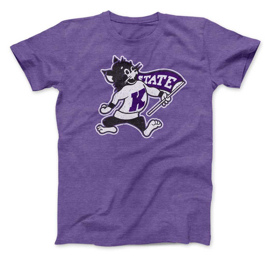 Kansas State University Wildcats Vintage Fightin' Willie Unisex T-shirt (Light Purple)