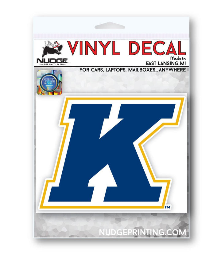 Kent State University Golden Flashes Block K Logo Car Decal Bumper Sticker