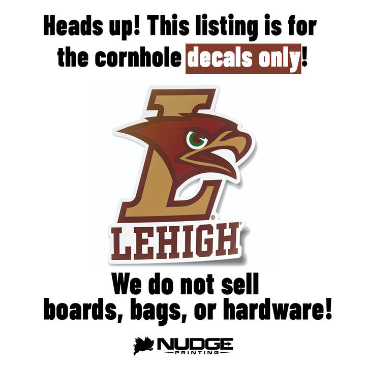 Lehigh University LHawk Combo Logo Cornhole Decal