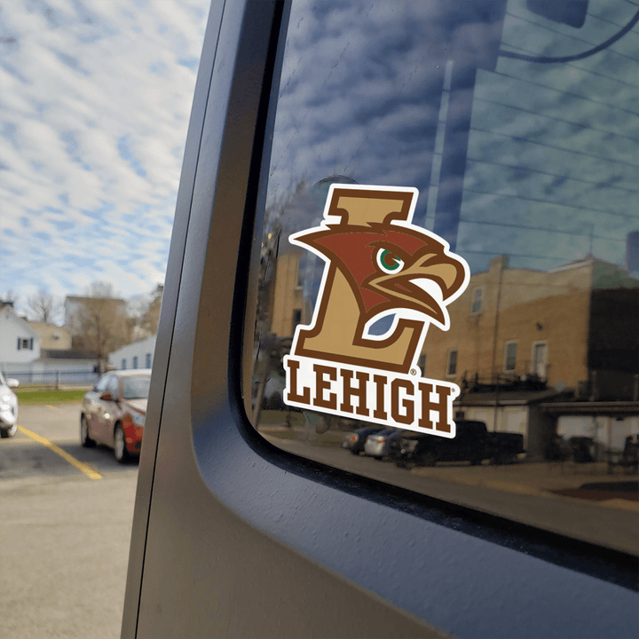 Lehigh University Primary L-Hawk Wordmark Combo Logo Car Decal Bumper Sticker