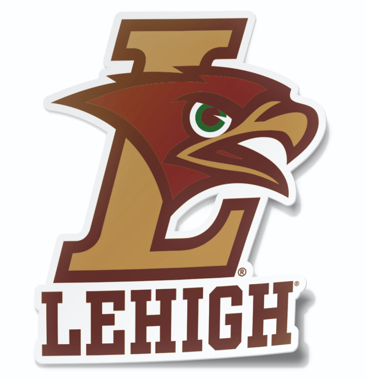 Lehigh University Primary L-Hawk Wordmark Combo Logo Car Decal Bumper Sticker