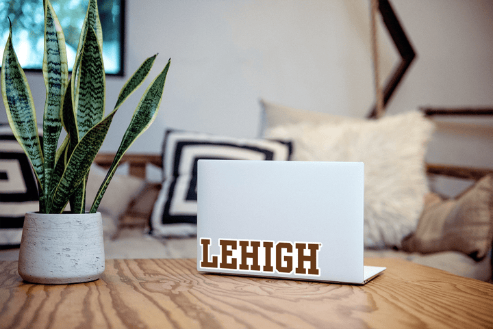 Lehigh University Block Wordmark Logo Car Decal Bumper Sticker (Brown or White)