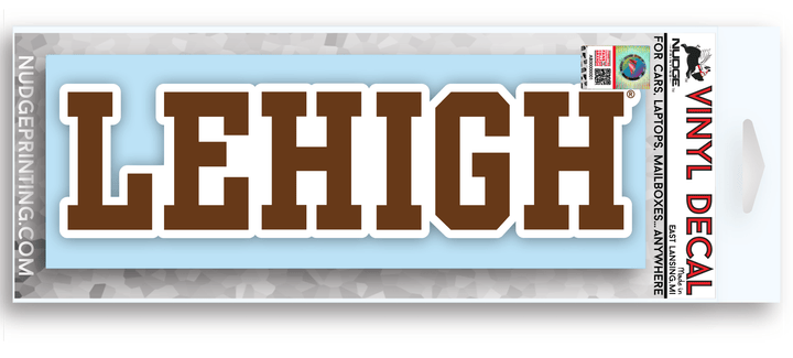 Lehigh University Block Wordmark Logo Car Decal Bumper Sticker (Brown or White)