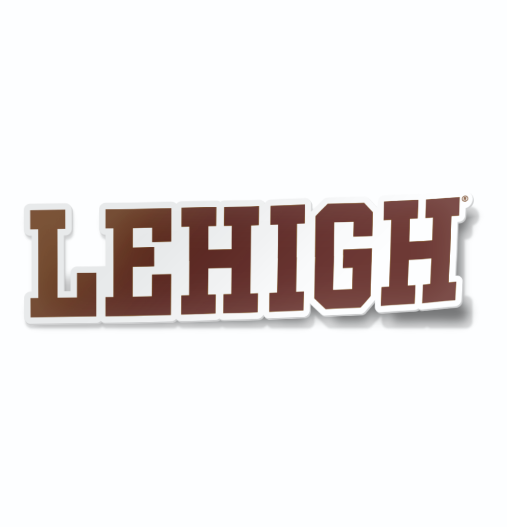 Lehigh University Block Wordmark Logo Car Decal Bumper Sticker (Brown or White)