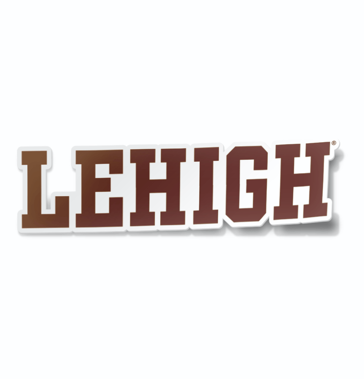 Lehigh University Block Wordmark Logo Car Decal Bumper Sticker (Brown or White)