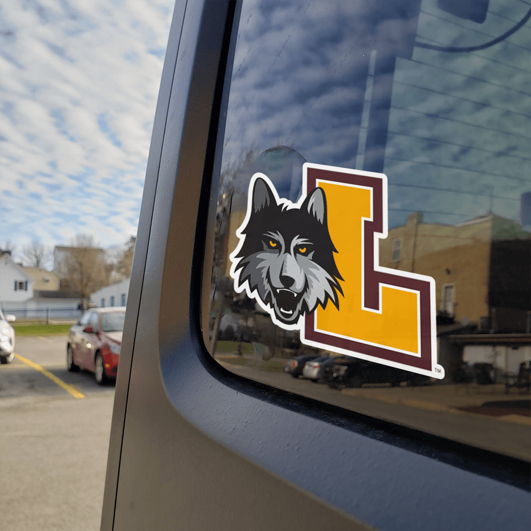 Loyola University Chicago Ramblers Block L and Wolf Combo Car Decal