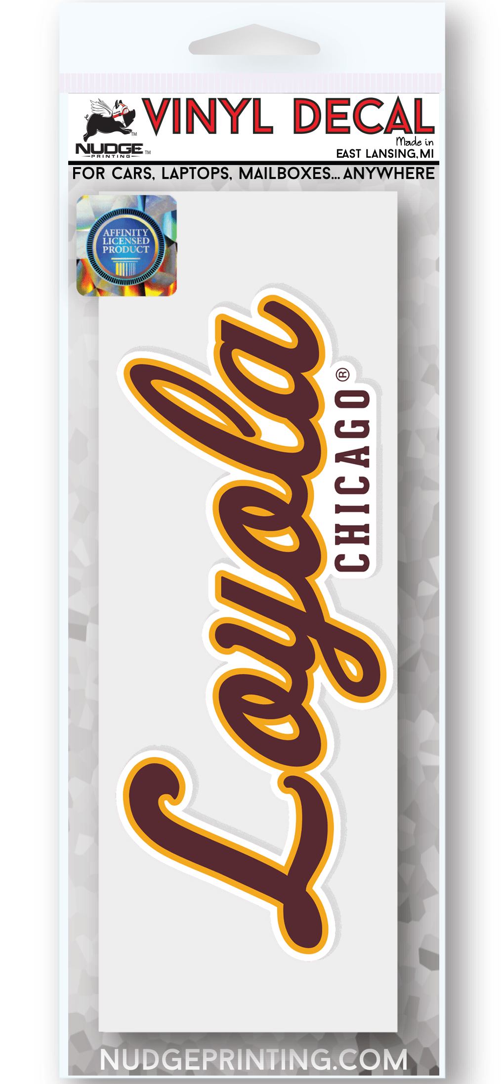 Loyola University Chicago Ramblers Cursive Script Wordmark Logo Car Decal Bumper Sticker