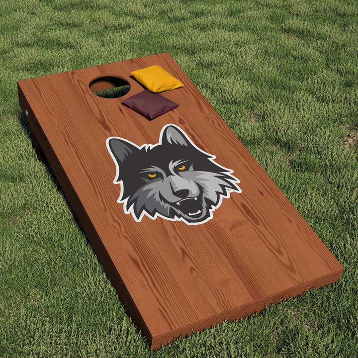 Loyola University Chicago Ramblers Wolf Head Logo Cornhole Decal - Nudge Printing