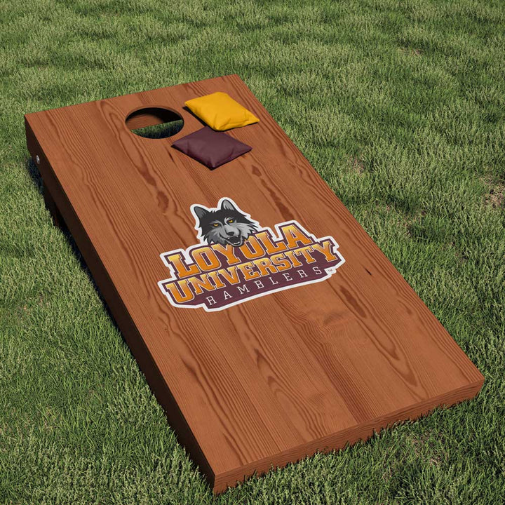 Loyola University Chicago Ramblers Combo Logo Cornhole Decal - Nudge Printing