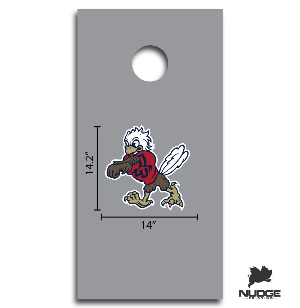 Liberty University Flames Sparky the Mascot Cornhole Decal - Nudge Printing