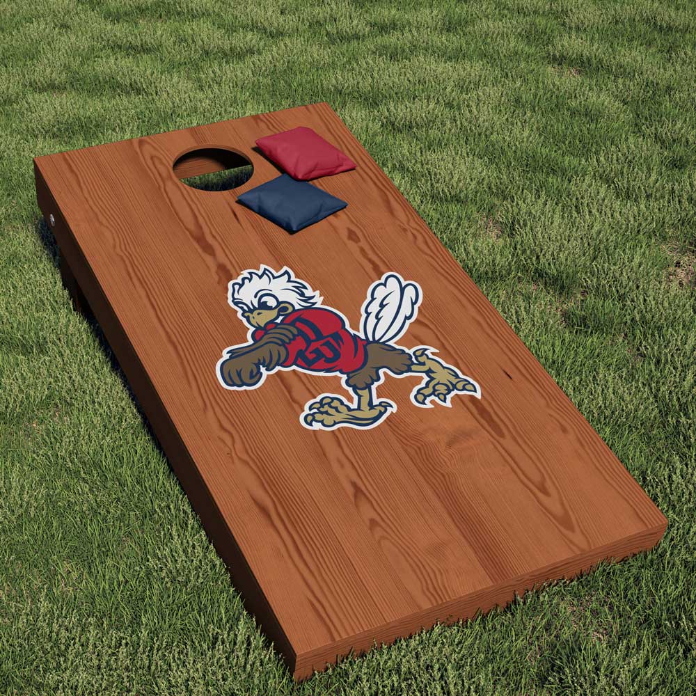 Liberty University Flames Sparky the Mascot Cornhole Decal - Nudge Printing