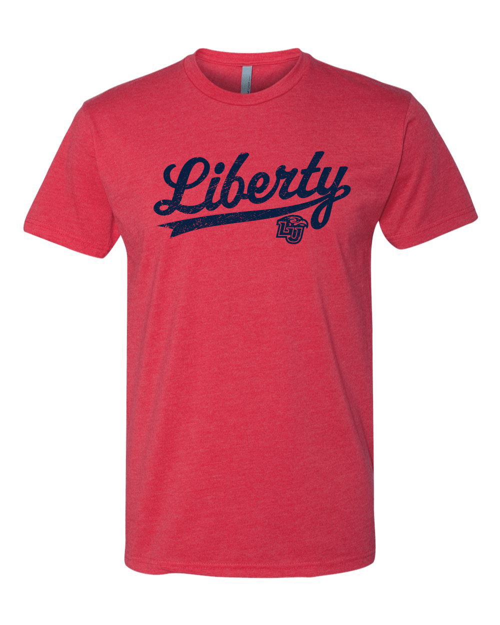 Red Liberty University Script Shirt LU Apparel Short Sleeve Tee Tshirt Top