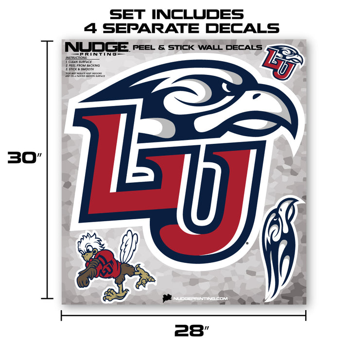Liberty University Flames XL 4-Piece Repositionable Peel-and-Stick Wall Decal