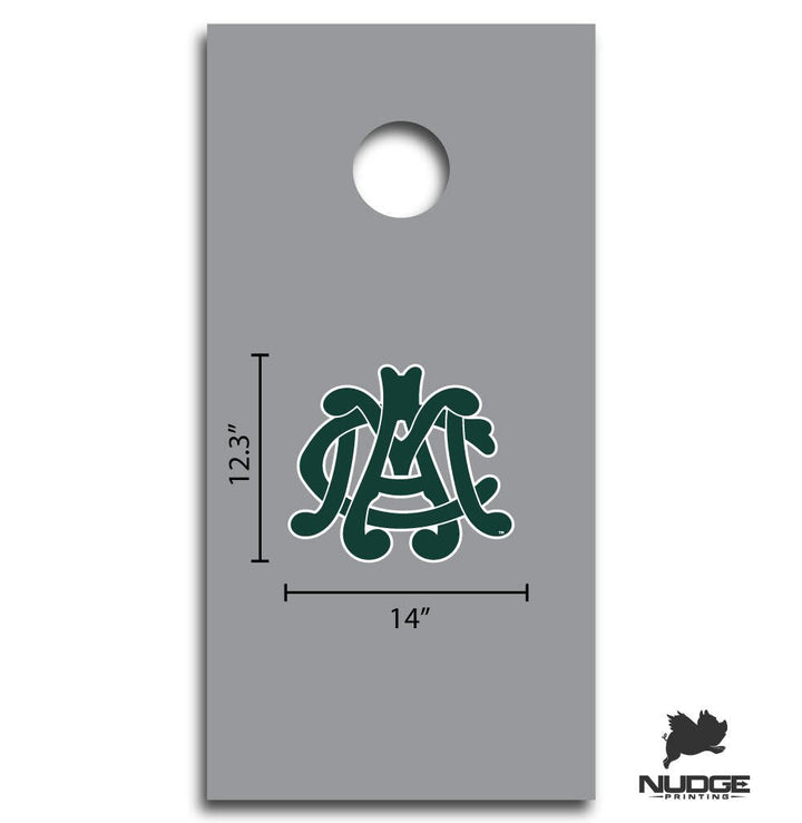 Michigan State University Spartans Vintage MAC logo cornhole decal Nudge Printing