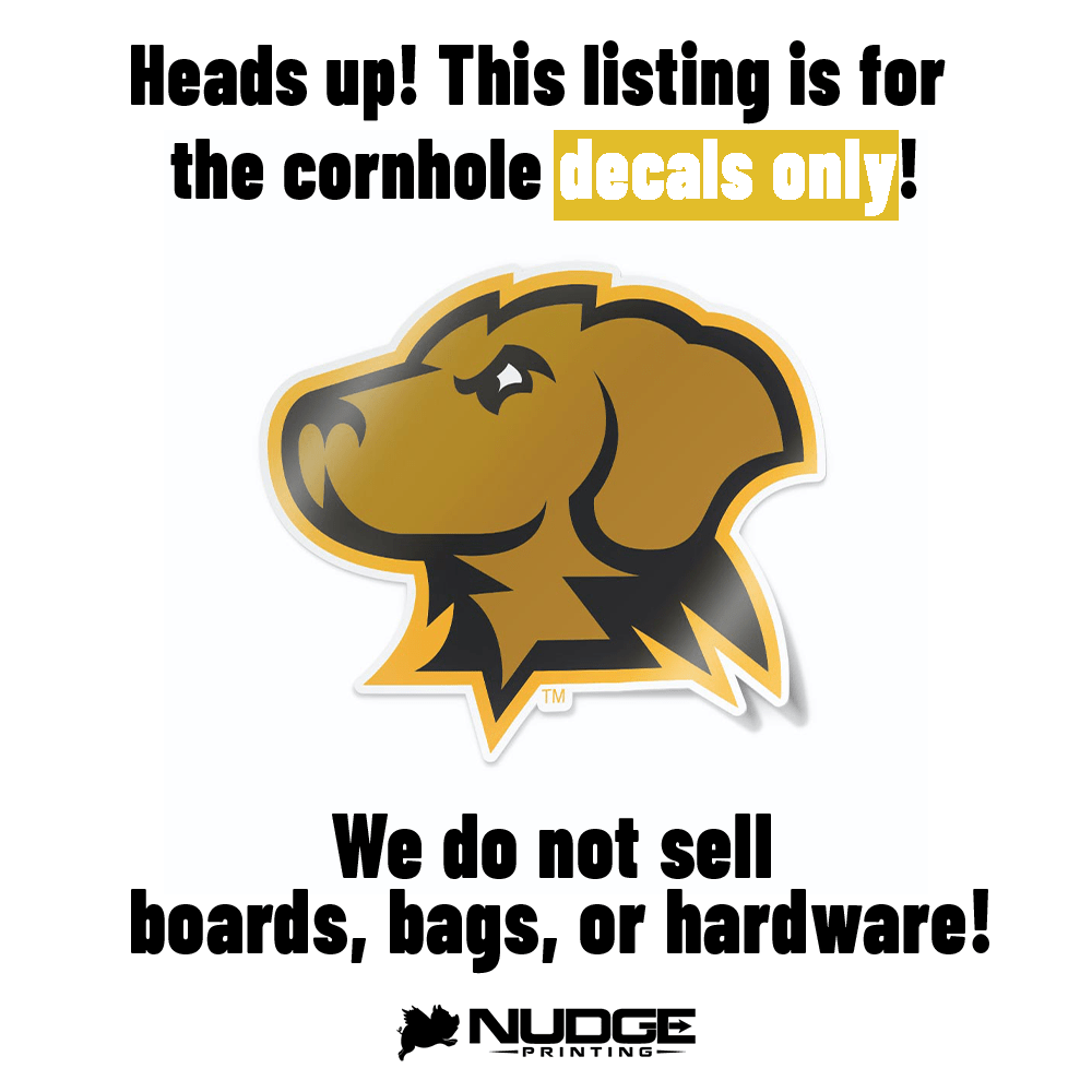 UMBC Retriever Mascot Logo Cornhole Decal - Nudge Printing