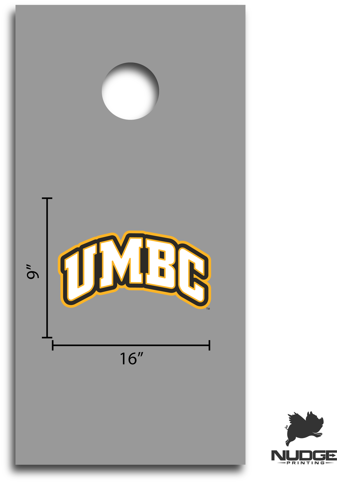 UMBC Block Arched Wordmark Logo Cornhole Decal