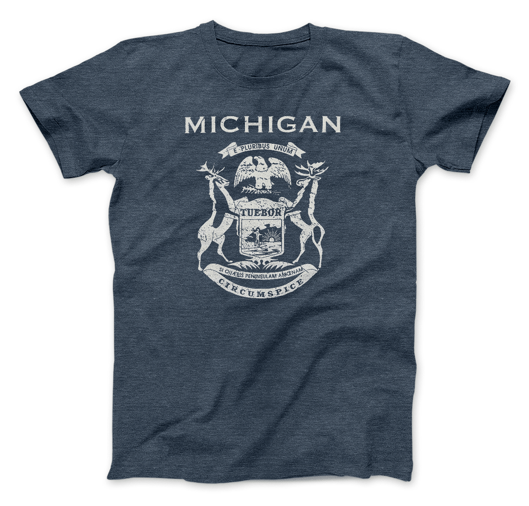 State of Michigan Flag Design T-Shirt - Nudge Printing