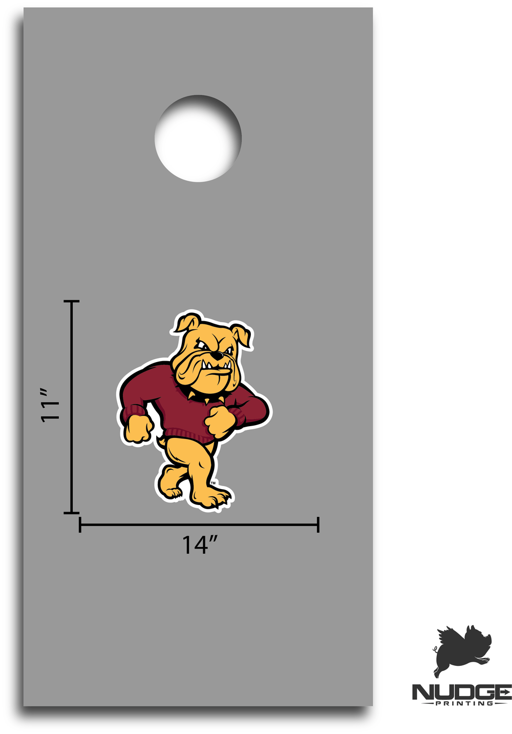 Minnesota Duluth Champ the Bulldog (Full) Logo Cornhole Decal - Nudge Printing