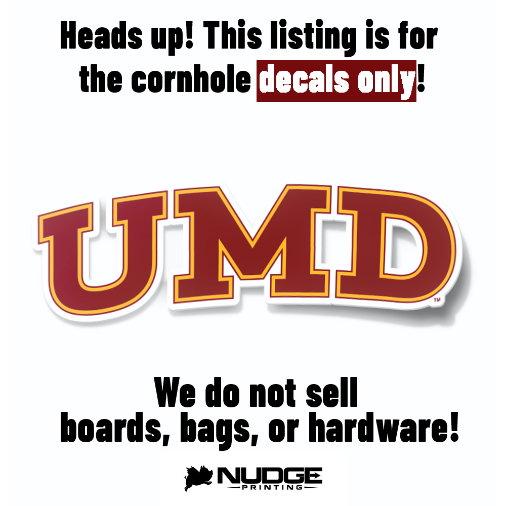 Minnesota Duluth Block UMD Logo Cornhole Decal