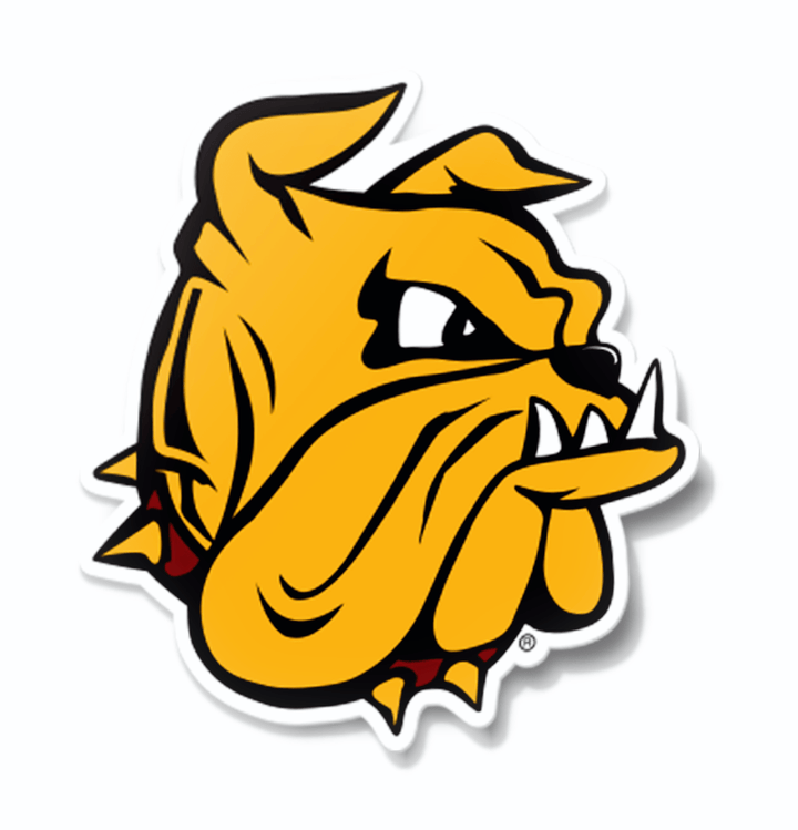 Minnesota-Duluth Bulldog Mascot Logo Car Decal Bumper Sticker