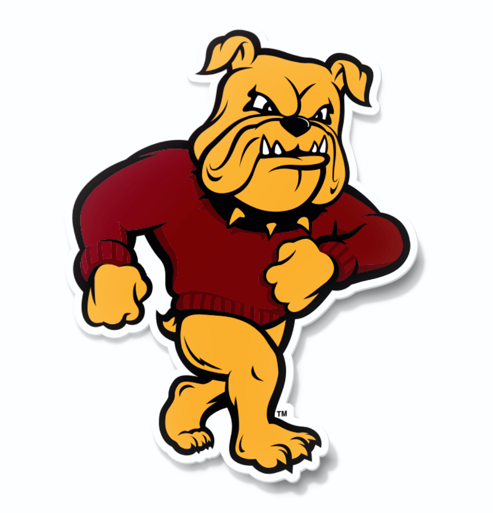 Minnesota-Duluth Full Bulldog Mascot Logo Car Decal Bumper Sticker