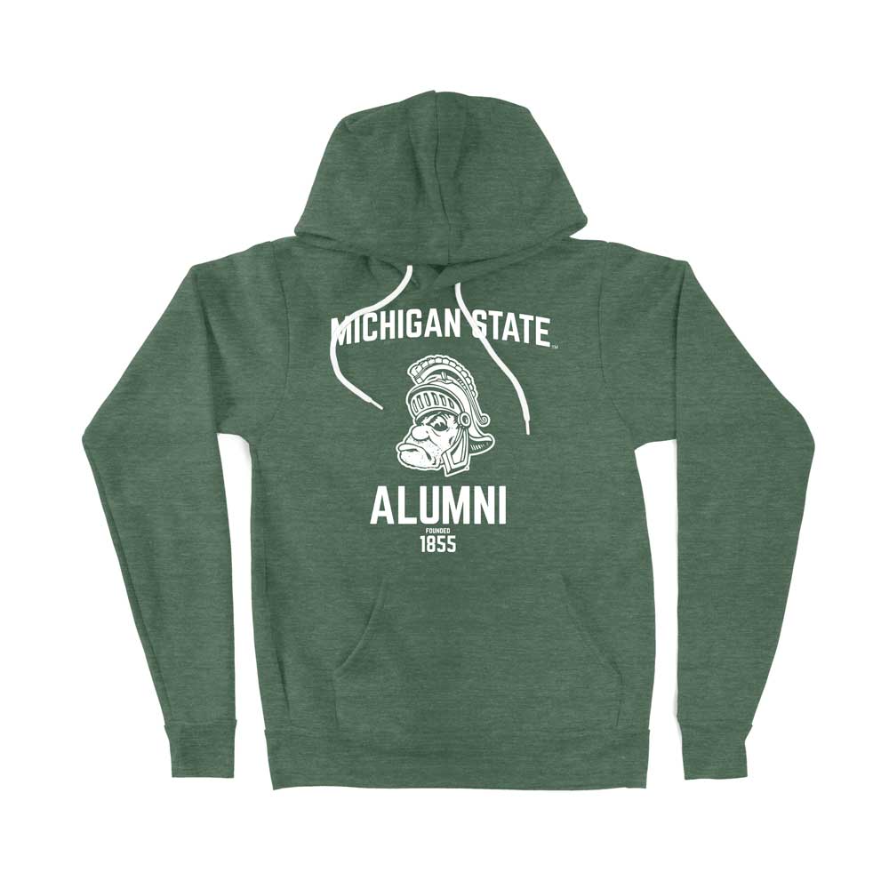 Green Michigan State Sweatshirt with Gruff Sparty Print