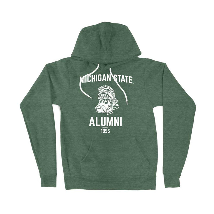 Green Michigan State Sweatshirt with Gruff Sparty Print