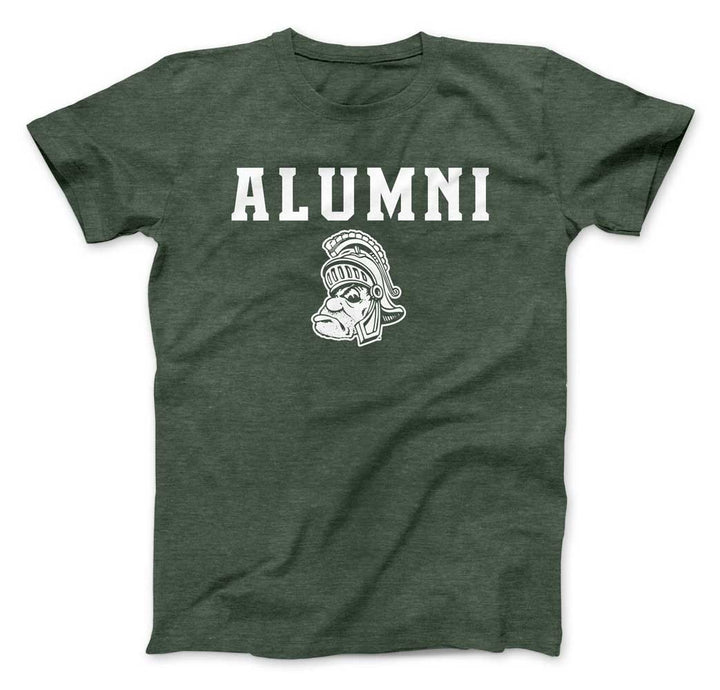 Green Michigan State T Shirt with Alumni and Gruff Sparty Design
