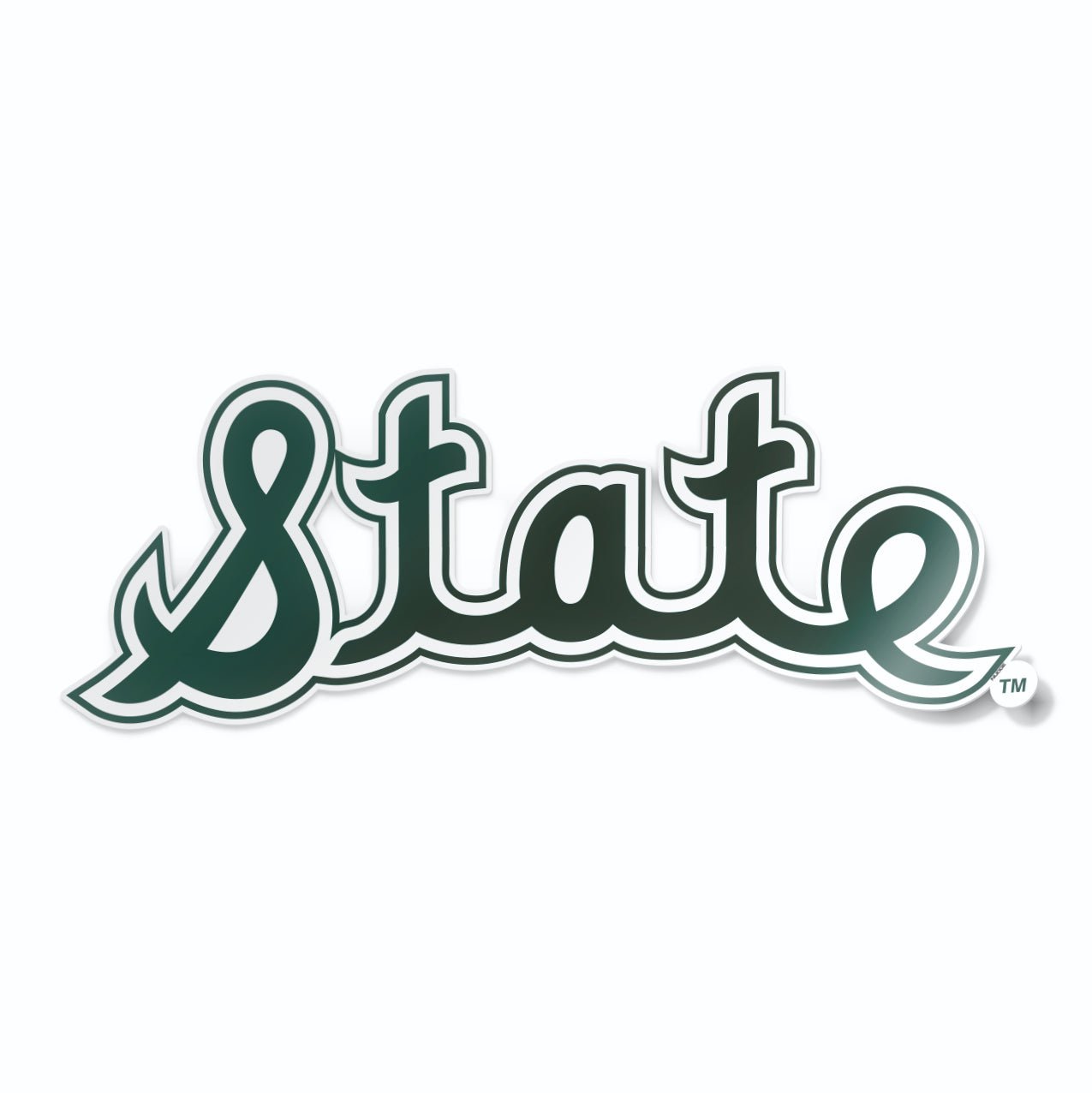 Vintage MSU Cursive State Script Car Decal – Nudge Printing