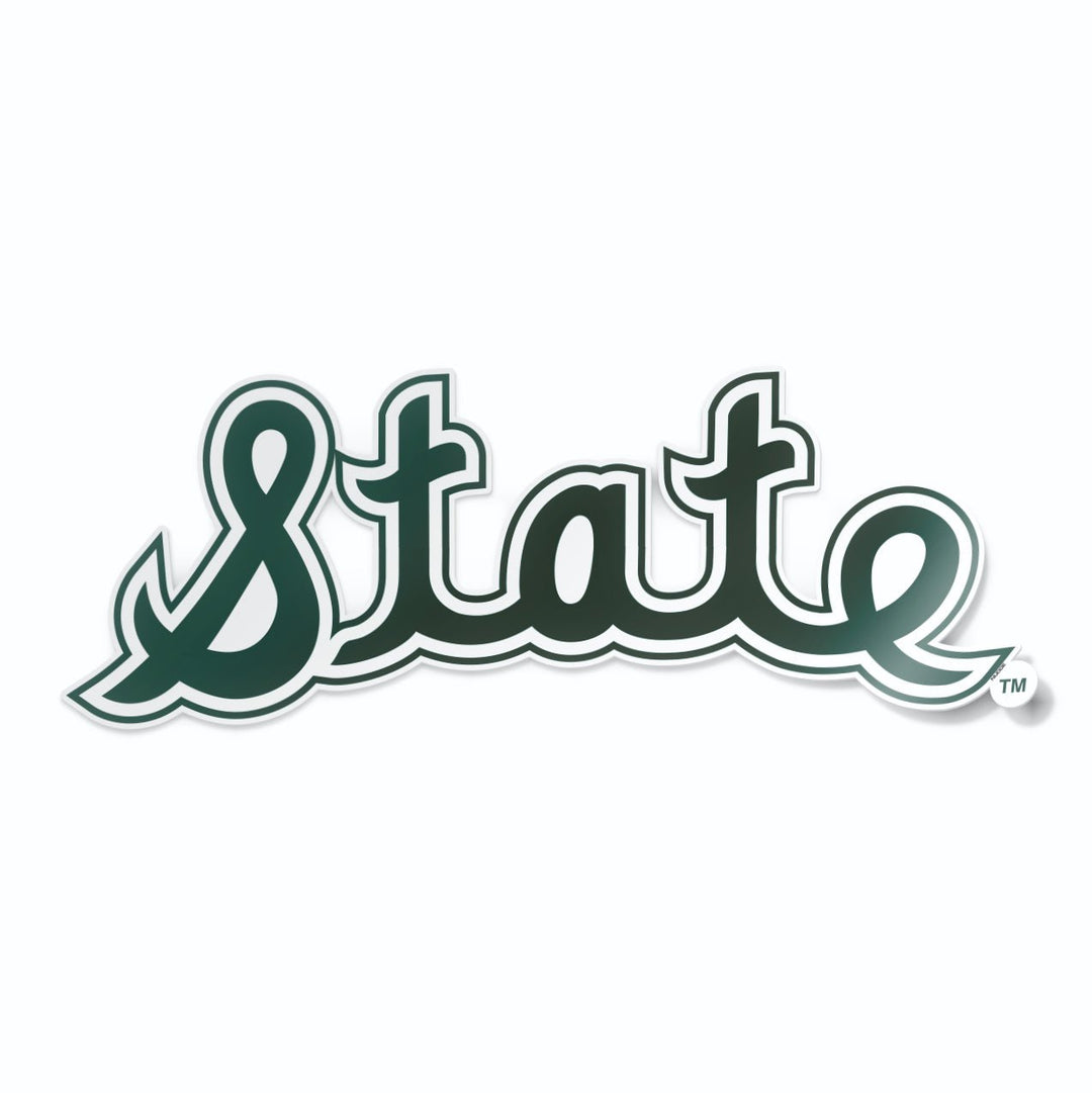 Michigan State University Vintage State Script Car Decal - Nudge Printing