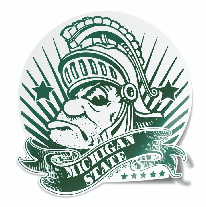 Michigan State University Gruff Sparty Money Car Decal - Nudge Printing