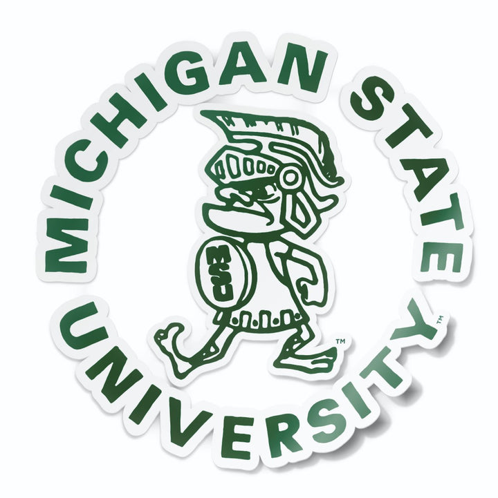 Michigan State University Vintage Tough Sparty Car Decal - Nudge Printing