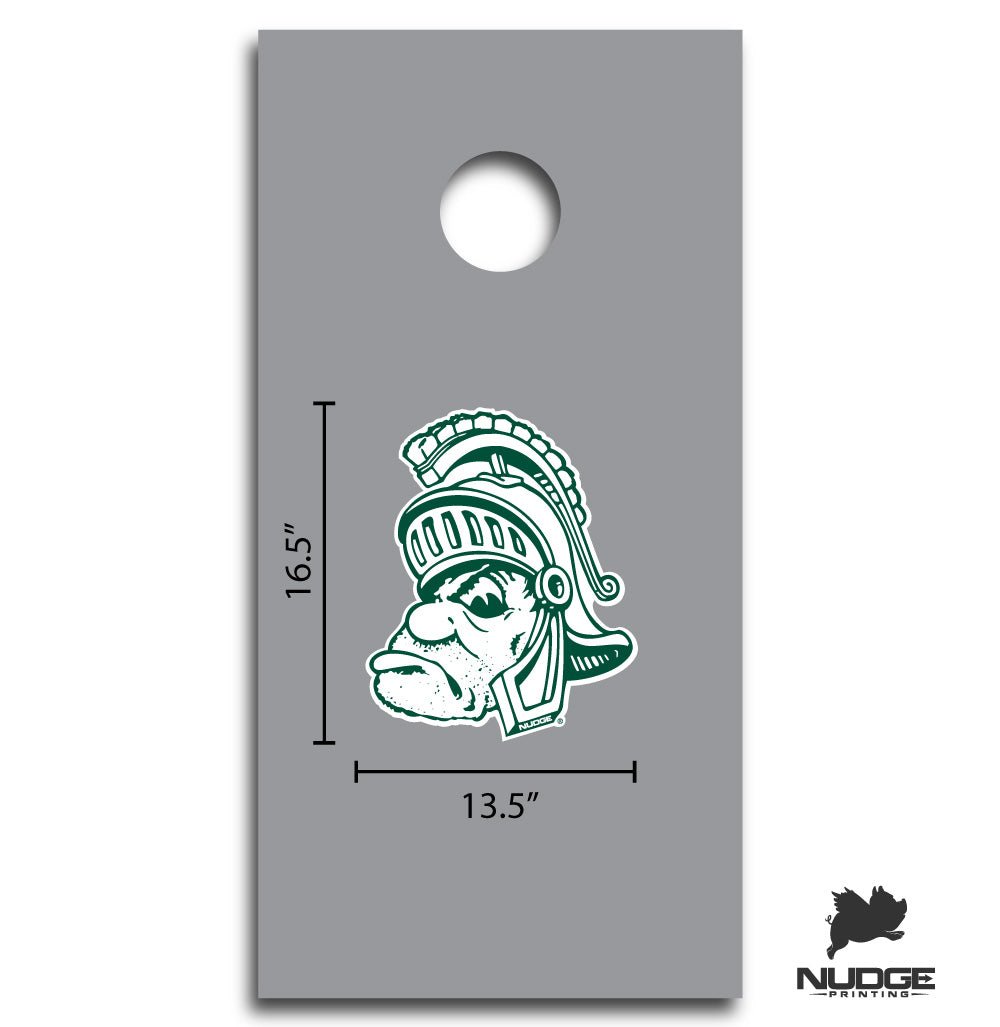 Michigan State University Gruff Sparty Cornhole Decal - Nudge Printing