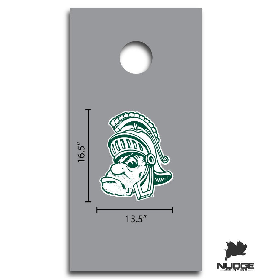 Michigan State Gear | Gruff Sparty Decal for DIY Cornhole Board – Nudge ...