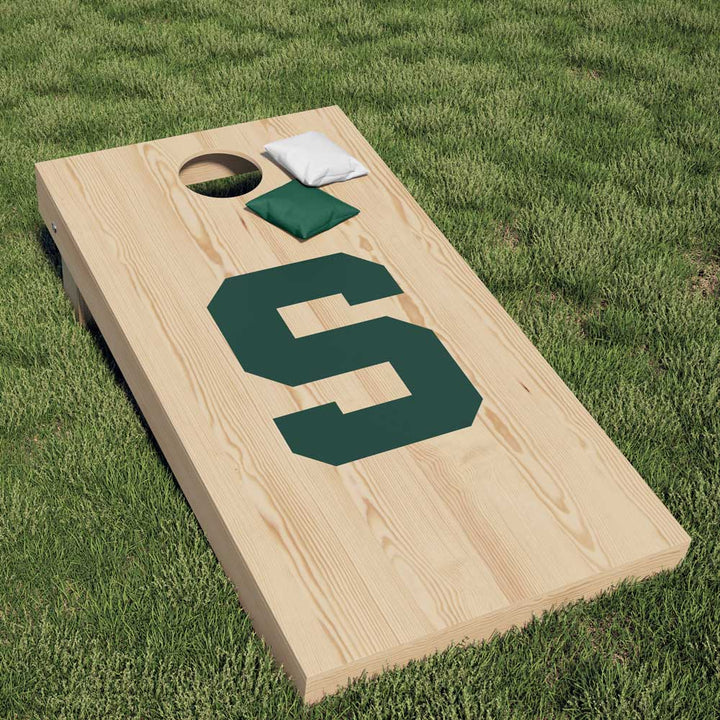 Michigan State University Spartans Block S Cornhole Decal (Green) - Nudge Printing