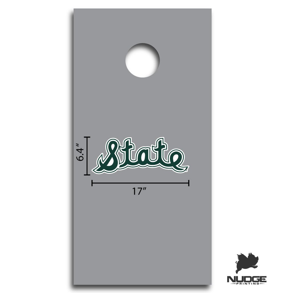 Michigan State Cornhole | Vintage State Script Vinyl Decal Sticker ...