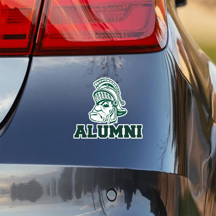 Michigan State University Block Alumni with Gruff Sparty Car Decal Bumper Sticker