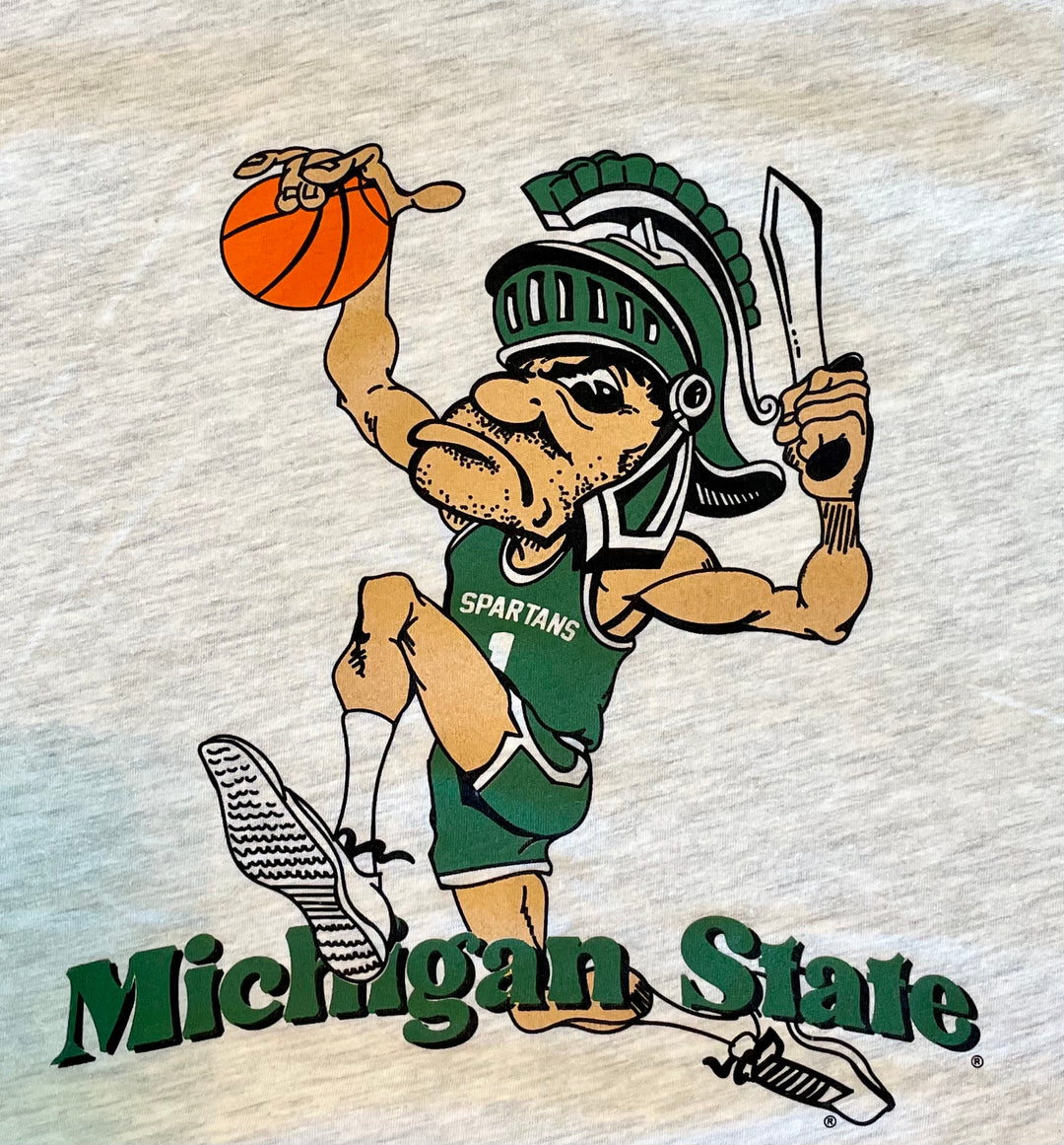 Michigan State University Spartans Vintage Dunking Gruff Sparty T-shirt