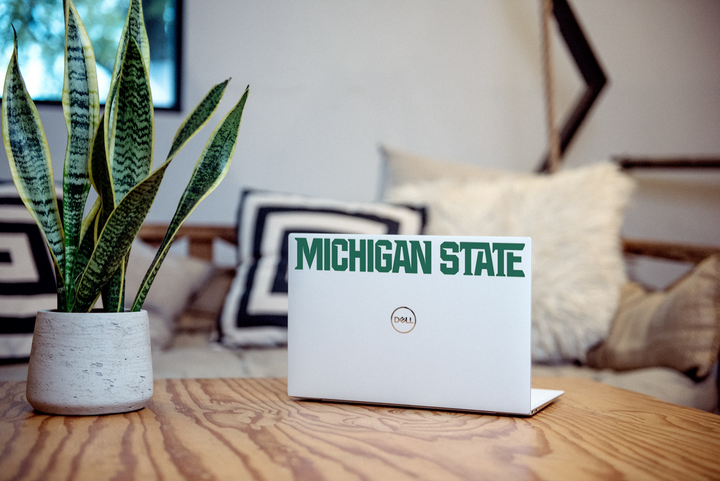 Michigan State University "Michigan State" Athletic Font Vinyl Car Decal - Nudge Printing