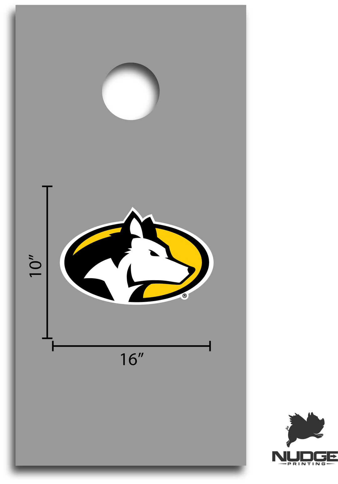 Michigan Tech Husky Logo Cornhole Decal