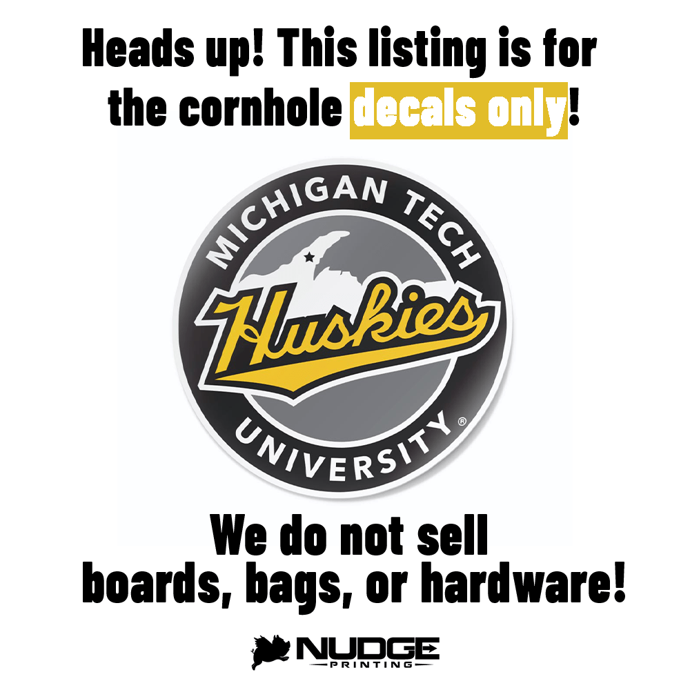 Michigan Tech Address Labels Michigan Tech Circular UP Shield Logo Cornhole Decal – Nudge Printing