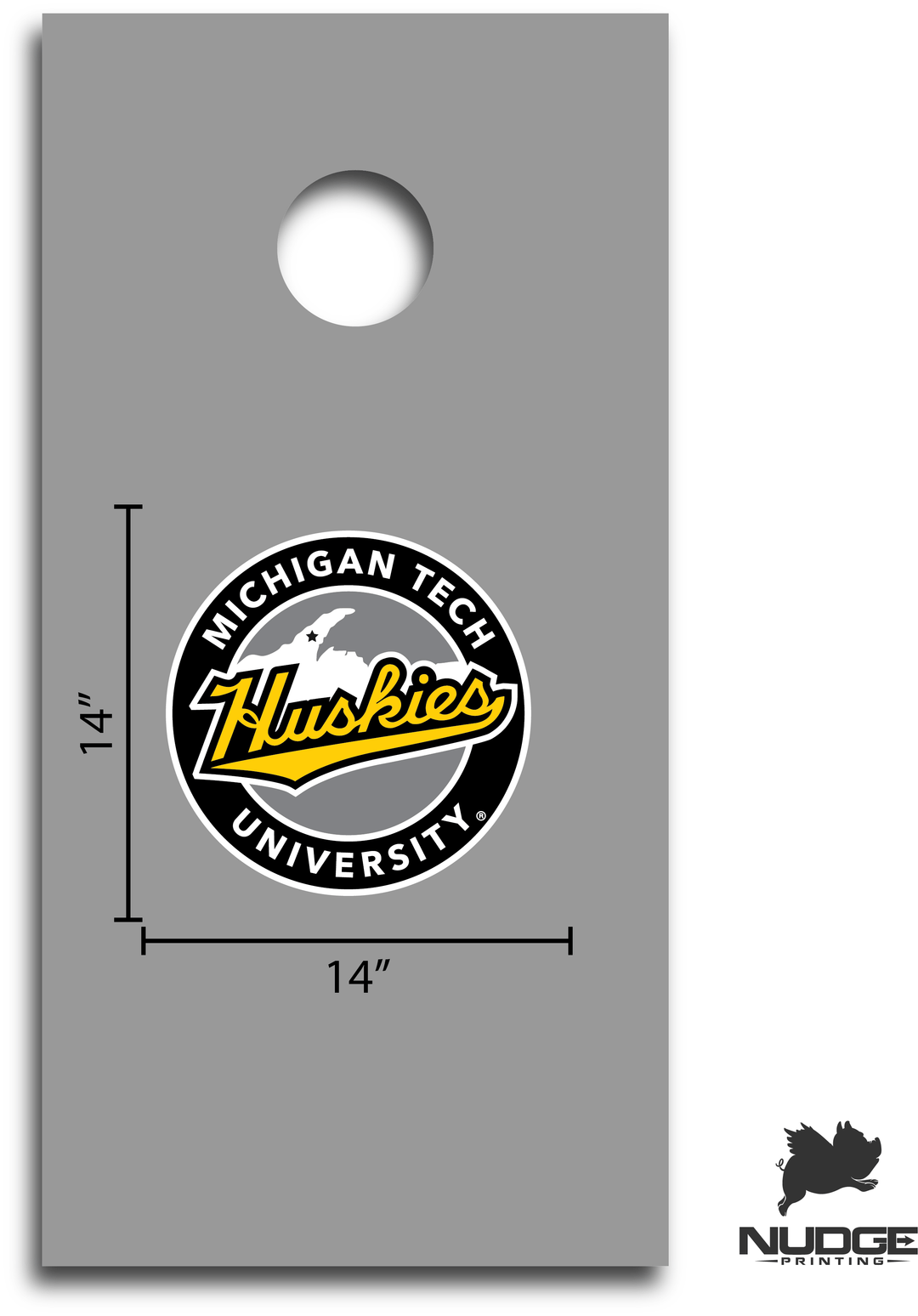 Michigan Tech Circular UP Shield Logo Cornhole Decal