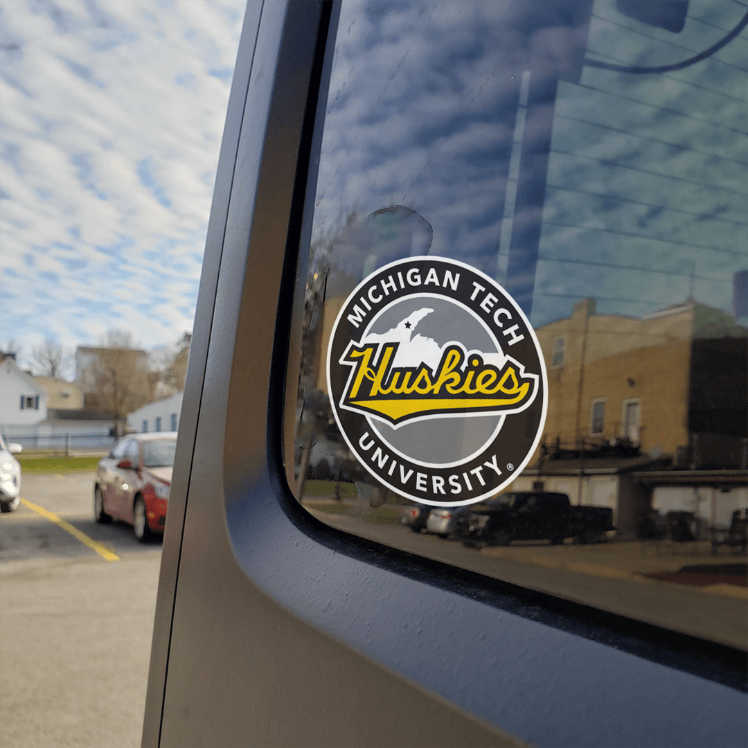 Michigan Tech Combo "UP Shield" Logo Car Decal Bumper Sticker