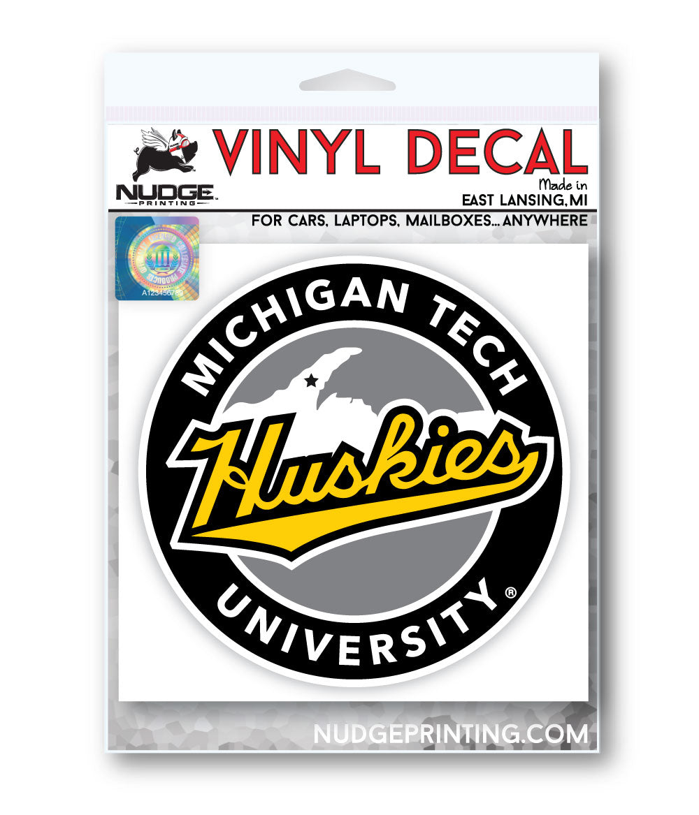 Michigan Tech Combo "UP Shield" Logo Car Decal Bumper Sticker