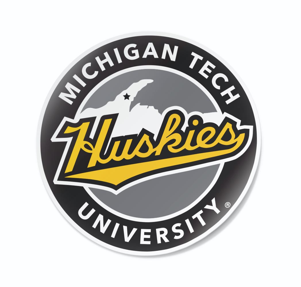 Michigan Tech Address Labels Michigan Tech Circular UP Shield Logo Cornhole Decal – Nudge Printing